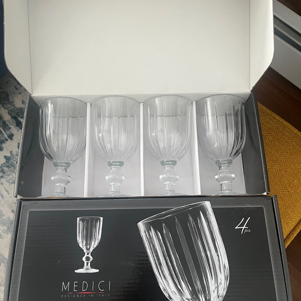 Medici Clear Glass Goblet Set Wine Glasses